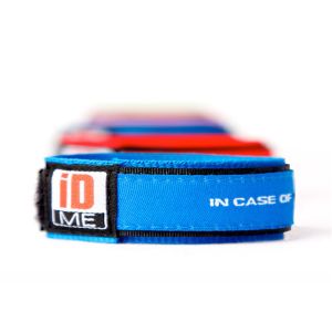 Buy cheap Personalized embroidered woven nylon fabric ID bracelet with reflective stripe from wholesalers