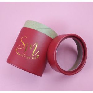 Buy cheap Gold Foil Biodegradable Paper Cylinder Packaging With PVC Window from wholesalers