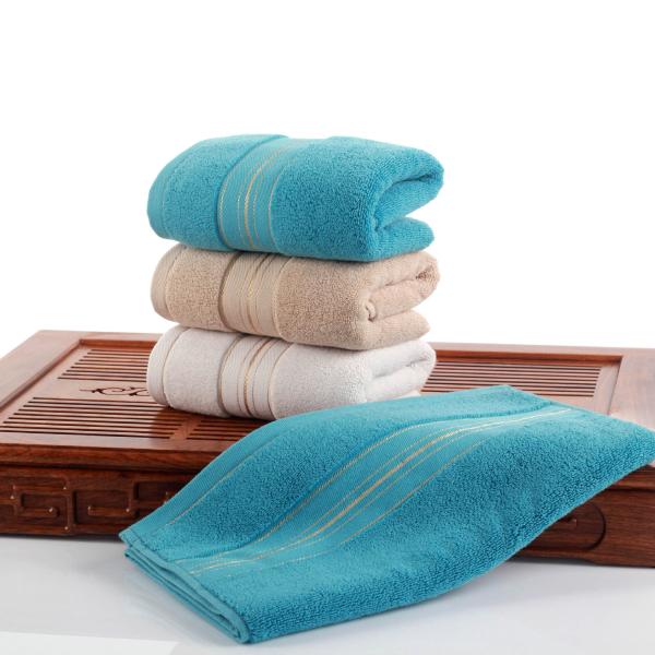 Striped Pattern 100% Cotton Thickened Absorbent Towels Soft Skin Friendly Quick
