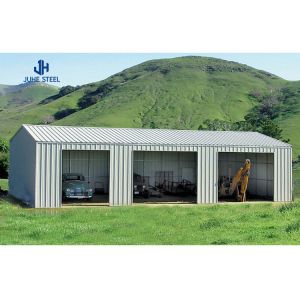 Portable Metal Steel Structure Car Garage Building With Doors And Solid H Shape