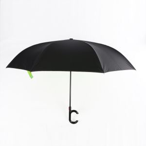 Buy cheap Windproof C Hook Reverse Folding Umbrella , Green Reversible Rain Umbrella from wholesalers