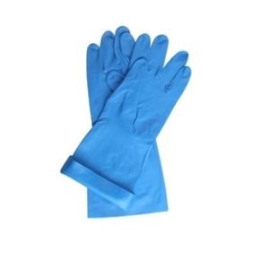 Buy cheap Unflocked Lining Blue Nitrile Glove For Chemical Handling 8mil from wholesalers