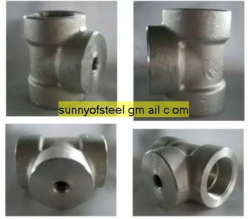 Quality stainless ASTM A182 F348H threaded tee for sale