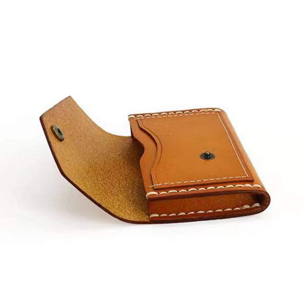 11.2cm*7.5cm*1.2cm Package Size Mens Wallet with Coin Pocket Handmade Genuine Leather