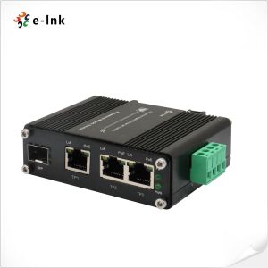 Mini Industrial 3 Port 10/100/1000T 802.3at PoE + 1-Port 100/1000X SFP #Ethernet