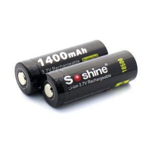 Buy cheap Soshine 3.7V Li-ion 18500 1400mAh Rechargeable battery with PCB, protected battery wholesale for flashlights from wholesalers