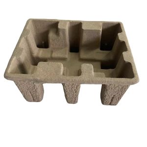 Embossed Logo Moulded Pulp Packaging Recyclable Molded Fiber Packaging