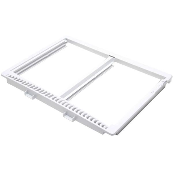 Buy cheap Refridgerator crisper pan cover with tempered glass, white plastic profile from wholesalers