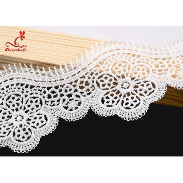 Quality Polyester Embroidered Lace Guipure Water Soluble Lace Trim For Diy Decoration for sale