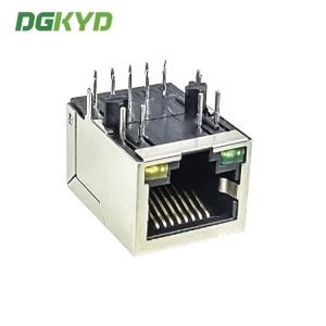 Buy cheap DGKYD111Q571AB2A1D 2.5G Filtering Industrial Grade RJ45 Single Port Shielded Connector Modular Interface With Light PBT from wholesalers