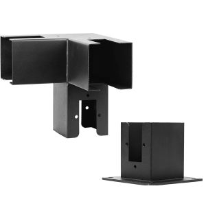 Modular Pergola/Gazebo Kits Surealong Steel 3-way Corner Bracket with Anchors