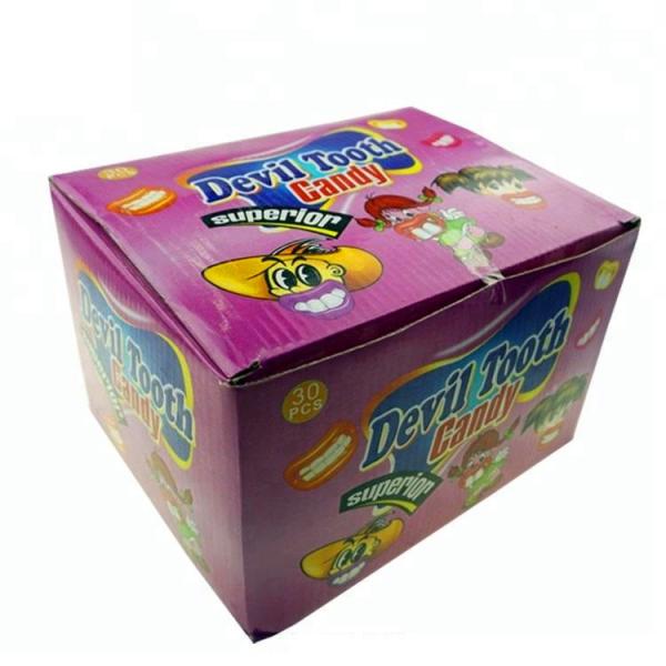 Buy cheap Novelty Design Fresh Fruit Lollipops Devil Tooth Shape Interesting Pattern from wholesalers