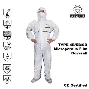 China TYPE 4B/5B/6B Disposable Protective Coverall White Disposable Coverall on sale