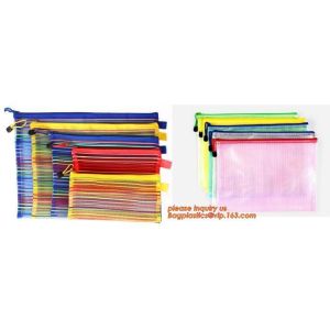 Wholesale Office School Supply A4/5/6 Mesh Zipper Document Bag Multicolor PVC A4