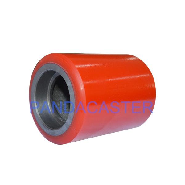 Buy cheap Polyurethane / PU Pallet Truck Roller Wheels Red 80*93mm from wholesalers