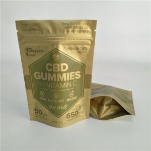 Buy cheap Digital Printing Matte Gold Stand Up Zipper Pouch Small Proof Mylar Bag For Weeds from wholesalers