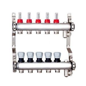 Buy cheap Stainless Steel Bamboo Joint Manifold with long flow meter for underfloor heating flow meter manifold from wholesalers