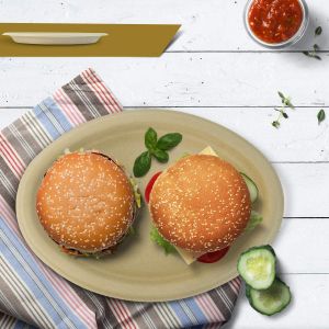 Natural Bagasse Biodegradable Oval Plate Eco Friendly Compostable Plates