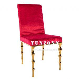 Buy cheap Elegant Black Velvet Stacking Banquet Chair With Bamboo Legs from wholesalers