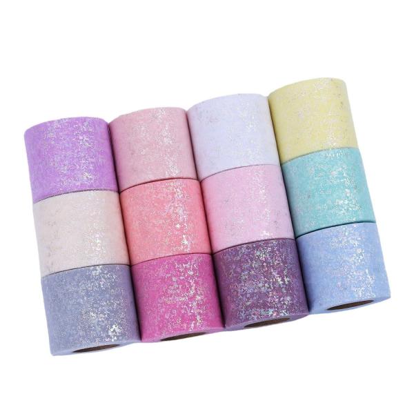 Quality Polyester Organza Tulle Rolls Glitter Pattern for sale