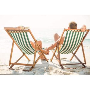 Buy cheap Outdoor Garden Deck Bamboo Relaxing Chair Backrest Adjustable In 4 Positions Canvas Seating Area from wholesalers