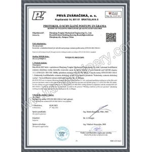 Zhenjiang Tongkai Mechanical Engineering Co.,Ltd. Certifications