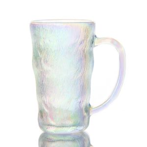Buy cheap 300ml Crystal Coffee Mugs Glacier Glass Tumbler With Handle product