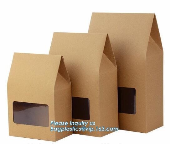 baguette brown kraft paper bag with clear window french bread paper bags,Printed