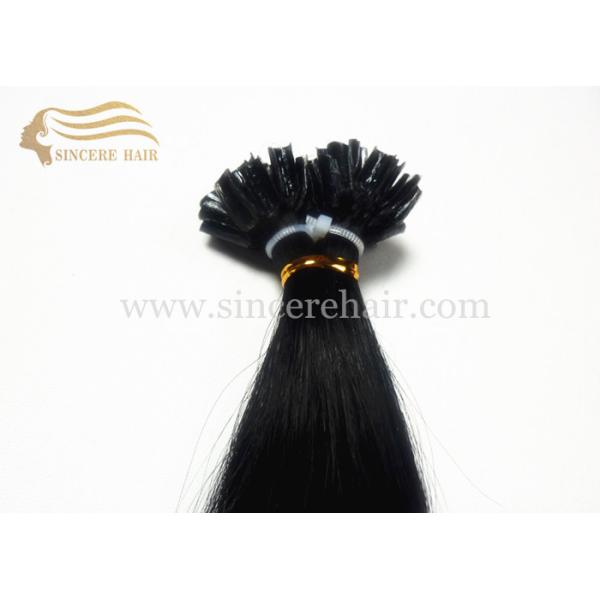 22" U Tip Hair Extension, 1.0 Gram Black Italian Keratin Nail Tip Hair Extensions for sale
