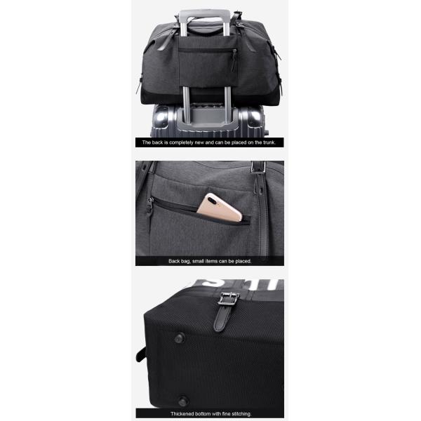 Black Gray 16.8L Sports Gym Bag With Shoe Compartment OEM ODM