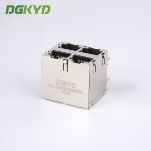 Buy cheap Shield Dual Deck 2x2 Rj45 Ethernet Connector Quad Ports Network Switch Jack from wholesalers