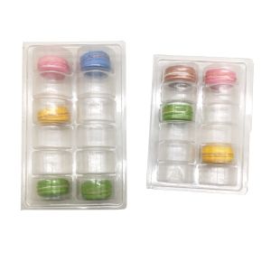6 Pack Custom Macaron Clear Tray Recyclable Plastic Chocolate Tray