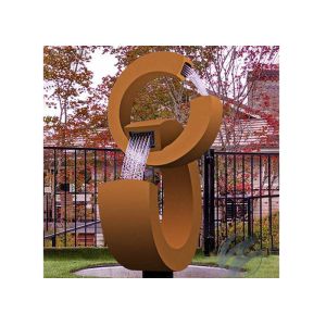Buy cheap Modern Rusty Corten Steel Water Feature Garden Fountain 2C Shape from wholesalers