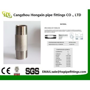 Buy cheap long thread black&galvanized carbon steel pipe nipples from wholesalers