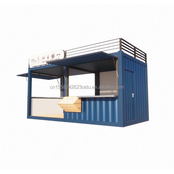 20ft or 40ft Steel Frame Extendable Mobile Coffee Bar Pop Up Shipping Container Shop with Galvanized Steel Bending