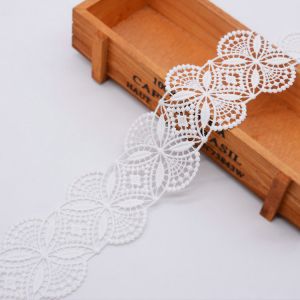 Buy cheap Guipure Polyester 6.2cm  White Embroidered Lace Trimmings from wholesalers