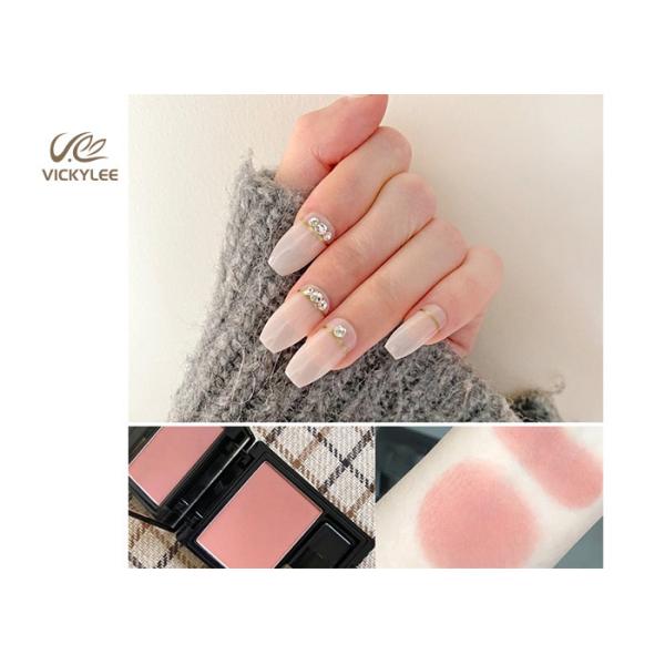 Quality Long Artificial Press On Nude Coffin Nails With Crystal Stone for sale