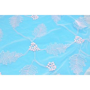 Buy cheap Mesh Allover Leaf Lace Fabric With Polyester Water Soluble Embroidered from wholesalers