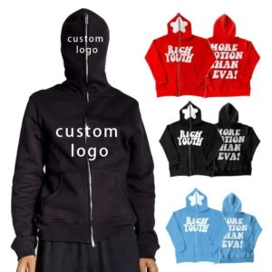 Buy cheap Quality 100% Cotton Y2K Custom Zipup Puff Print 3D Foam Fleece Blank Men′s Fullzip Oversized Zipped Zipper Full Zip up Hoodie from wholesalers
