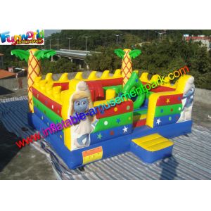 Buy cheap Popular Inflatable Smurfs Bounce House , Jumping Bouncer With Obstacle Inside from wholesalers