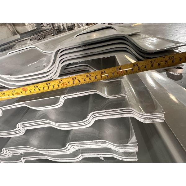 Buy cheap FRP 1490 Glass Fiber Wavy Plate (Sample Color: 7047), designed for cooling tower applications. Measuring 1490 mm in width (unexpanded) with customizab from wholesalers