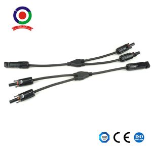 China 1 Pair Y Branch Parallel Solar Panel Adaptor Cable Connectors 1M2F + 2M1F on sale