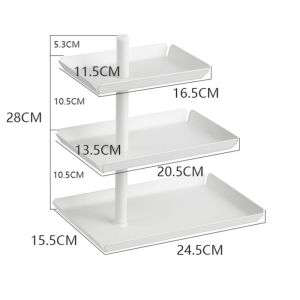 Rustproof Iron Stamping Three Layer Fruit Tray Metal Houseware Luxury
