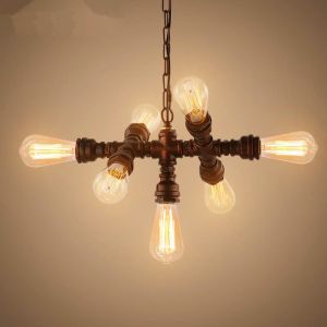 Buy cheap Loft Industrial Style Retro Water Pipe Chandelier Restaurant Aisle Coffee Shop Iron pendant lamp(WH-VP-222) from wholesalers