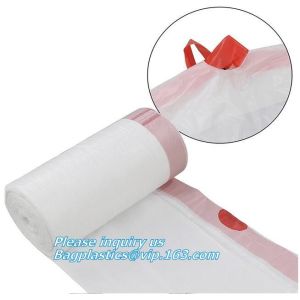 Buy cheap drawstring trash bags on roll disposable bag in compostable, Eco-friendly Roll Drawstring Compostable Biodegradable Garb from wholesalers