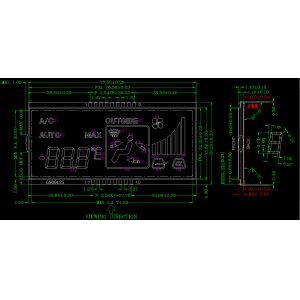 Automotive Air Conditioning Controller HTN LCM Lcd Seven Segment Display