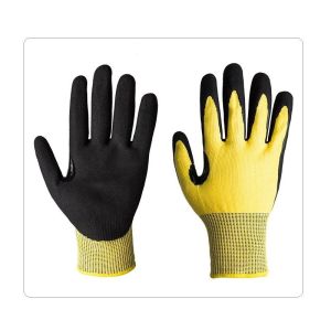 Buy cheap Cut And Oil Safety Resistant Gloves With Sandy Nitrile On Palm For Construction from wholesalers