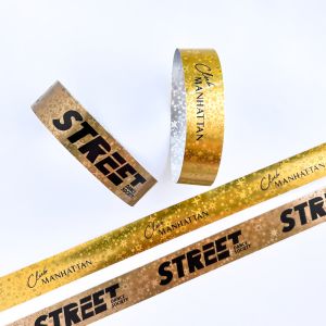 Customizable Golden Star Glitter Holographic Bracelets Perfect for Party Favors