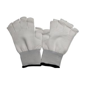 Half Finger Seamless Polyester Liner Gloves Reusable For Cleanroom