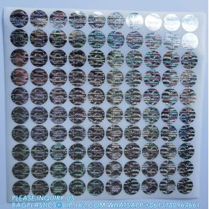 Authentic Hologram Labels/Stickers Silver Transfer Tamper Evident Security
